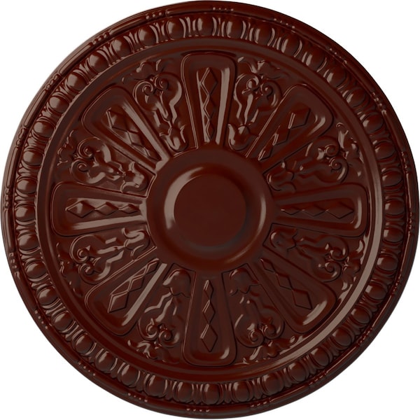 Ekena Millwork Raymond Ceiling Medallion (Fits Canopies up to 5 3/8"), 18"OD x 1 1/4"P, Brushed Mahogany CM18RA2BMF - main